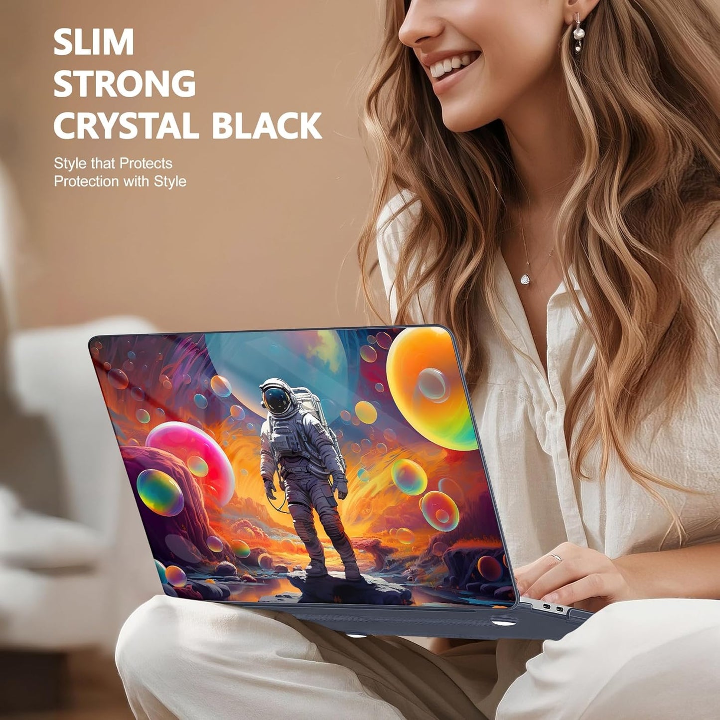 May Chen Compatible with MacBook Pro 13 inch Case 2022 2021 2020 Release Models A2338 M2 M1 A2251 A2289, Plastic Hard Shell Case for MacBook Pro 13 Inch with Touch Bar Fits Touch ID, Astronaut S929