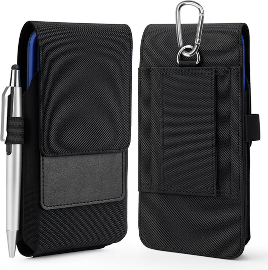 BECPLT Nylon Holster for Galaxy S25 Ultra 5G S24/S23/S22/S21/S20 Ultra Belt Holster Black Cell Phone Holder Belt Clip Holster Case Phone Pouch Belt Pouch Cover