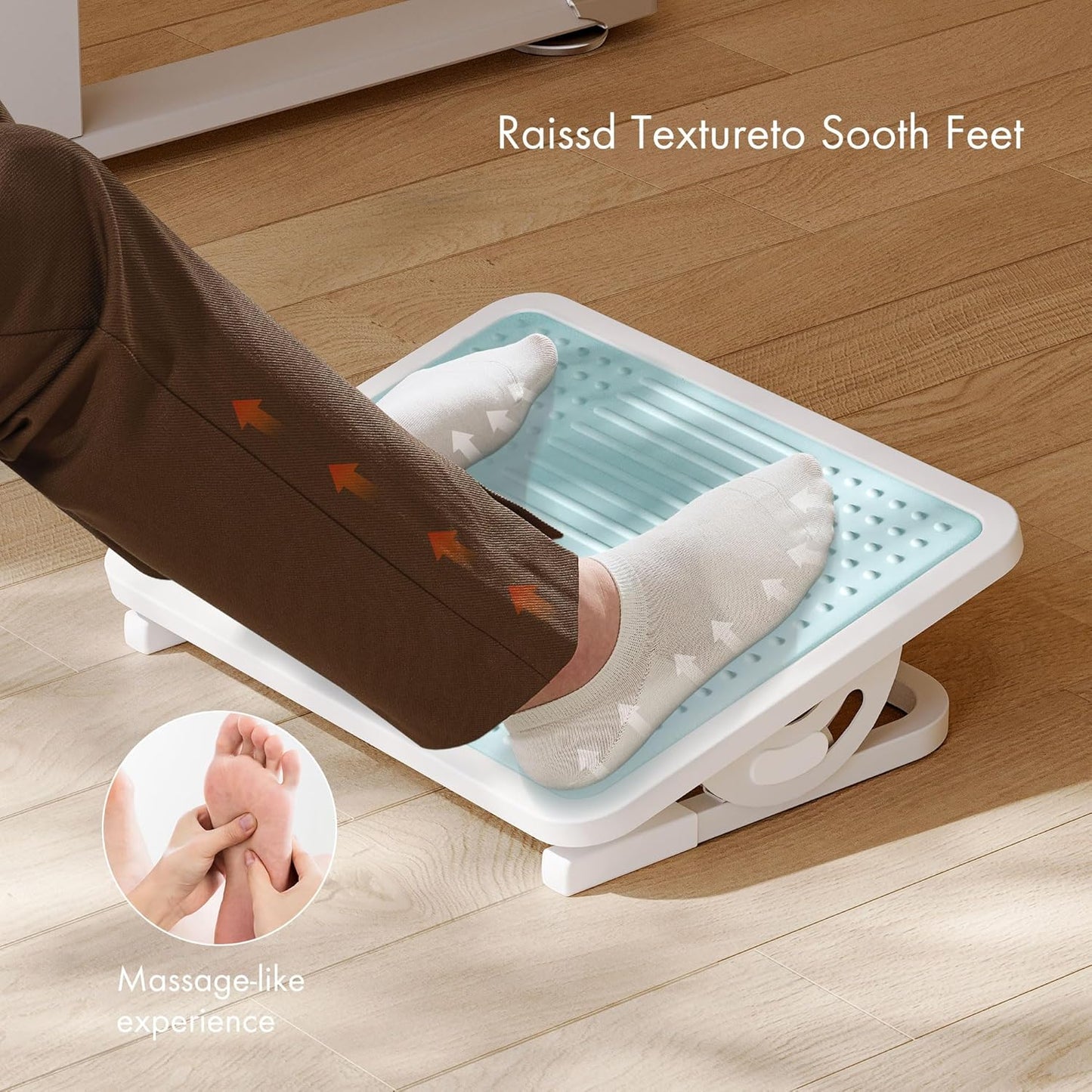 EUREKA ERGONOMIC Tilt Adjustable Footrest, Foot Rest for Under Desk at Work with Massage Surface, Office Foot Rest Under Desk with 20 Degree Tilt No Locking, Metal Frame