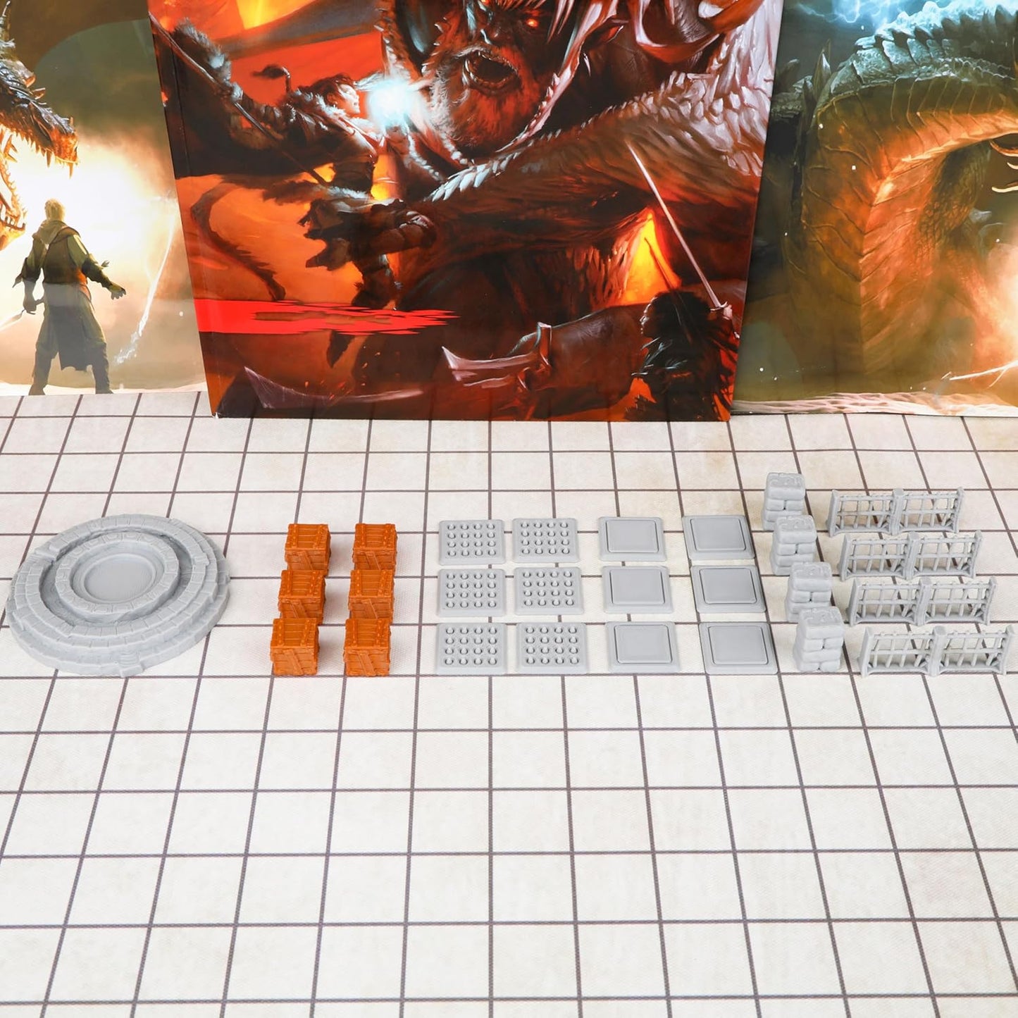 Dungeon Walls 40pcs 28mm Miniature RPG Terrain Modular System DND Building Accessories for Tabletop Role Playing Scenes, Gift of Christmas Halloween for DM (Expansion Pack 2)