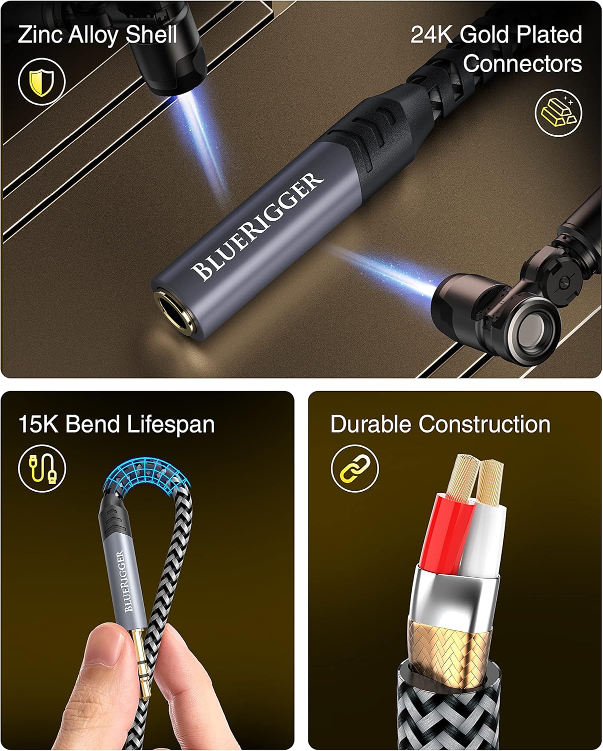 BlueRigger Headphone Extension Cable (25FT, 24K Gold Plated Jack, Hi-Fi Sound, 3.5mm Male to Female Stereo Audio Cable) – Aux Cord for iPod, Laptops, Smartphones, Speakers, Tablets, Home Car Stereo