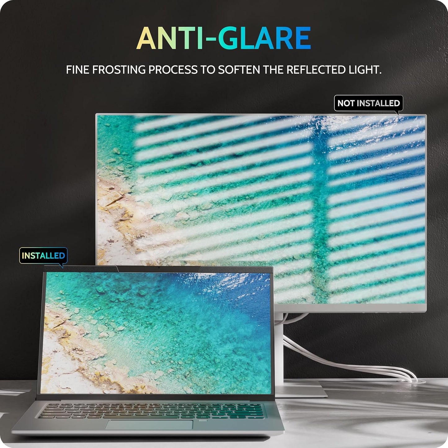 Magnetic Laptop Privacy Screen 13.4 & 13.3 inch for 16:10 Computer Monitor, 13" Removable Anti Glare Protector Blue Light Filter Shield Compatible with Lenovo Hp Dell Acer Asus Thinkpad Envy Xps