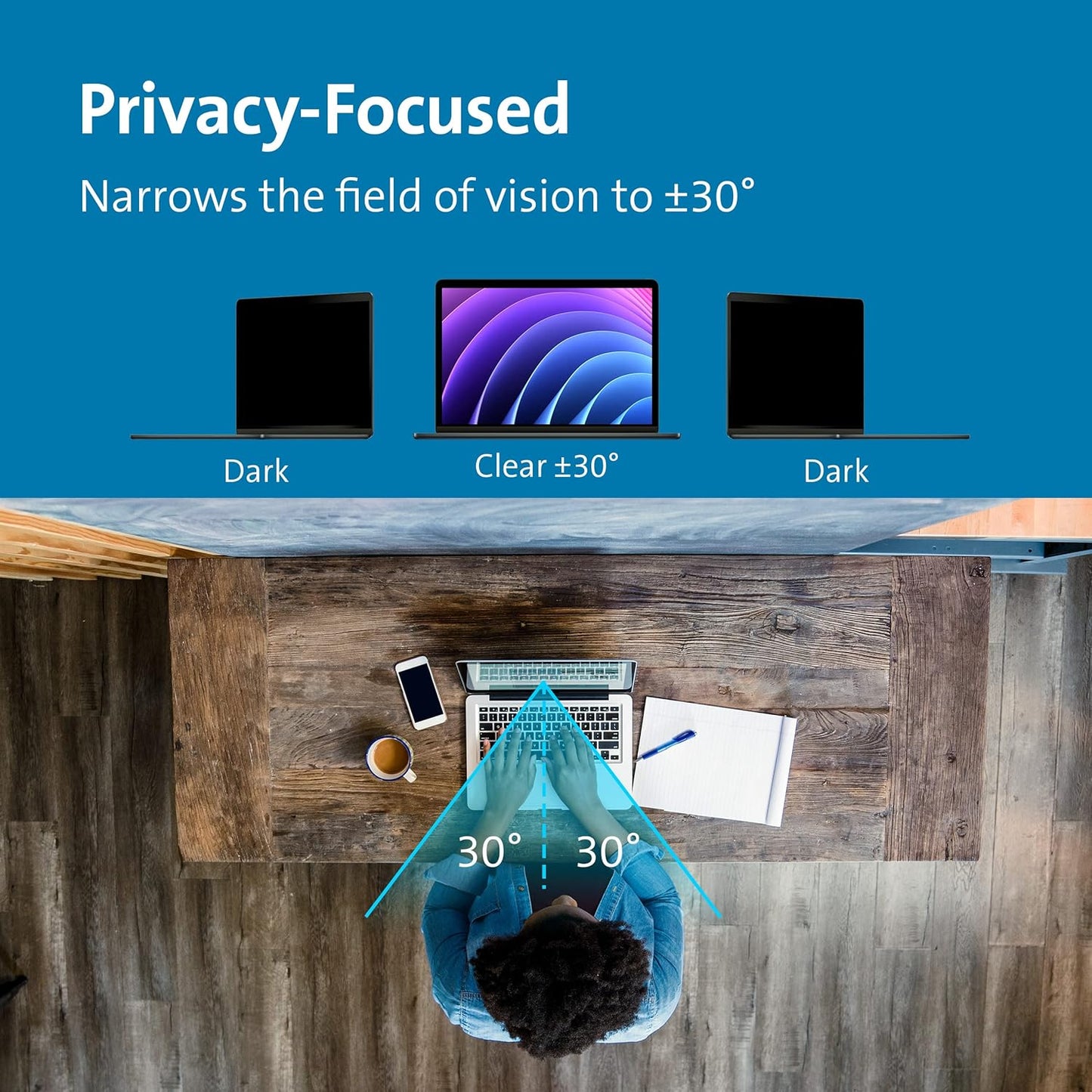 Kensington MagPro™ Magnetic Laptop Privacy Screen 15.6 inch, Removable 16:9 Laptop Privacy Filter Shield, Anti-Glare, Blue Ray Reduction, Compatible with HP/Dell/Acer/Asus/Lenovo (K58353WW)