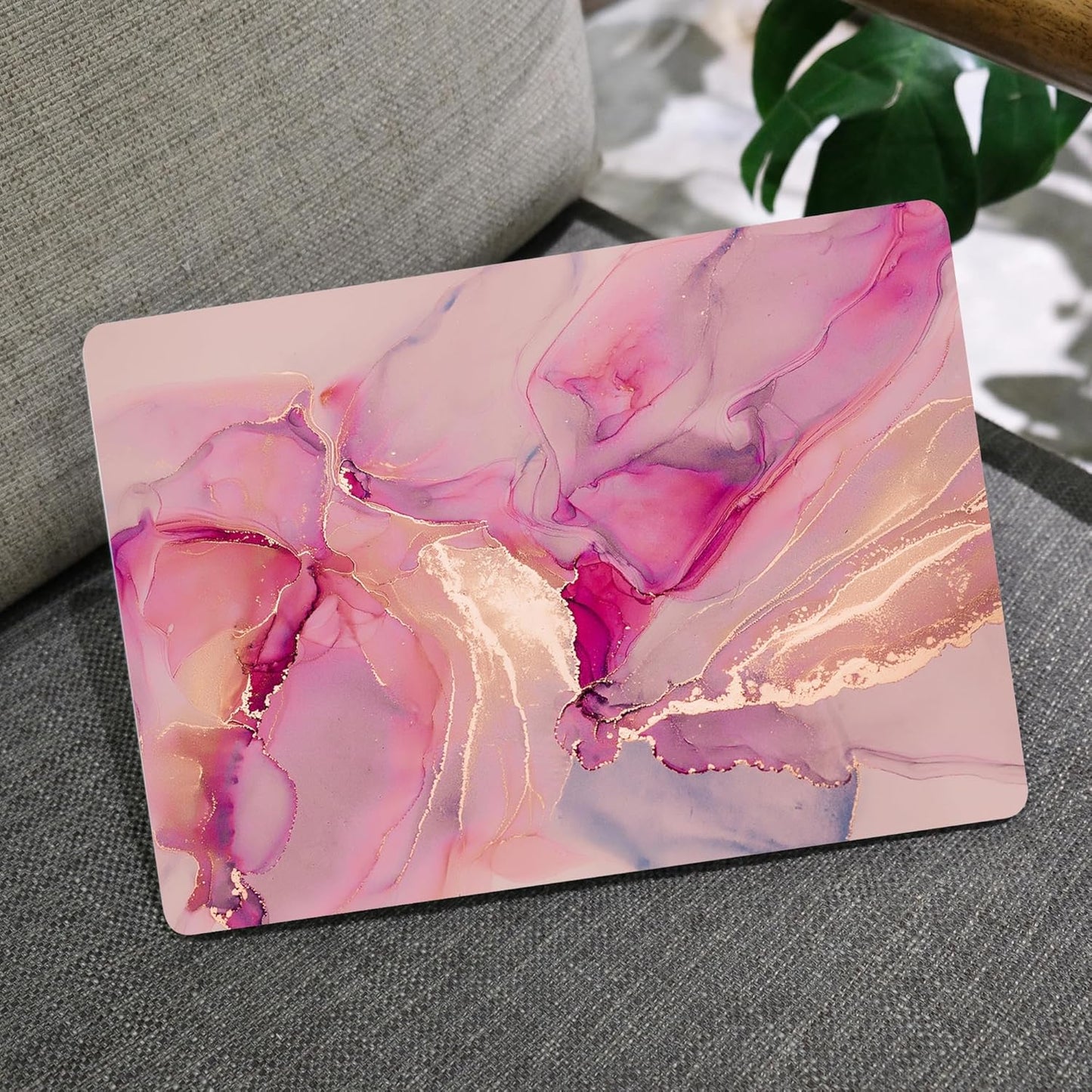 MEEgoodo for MacBook Air 13.3 inch Case 2021 2020 2019 2018 A2337 M1 A2179 A1932,Clear Case for MacBook Air M1,Laptop Shell with Keyboard Webcam Cover&Trackpad Film&Type C Adapter,Gold Splashes Marble