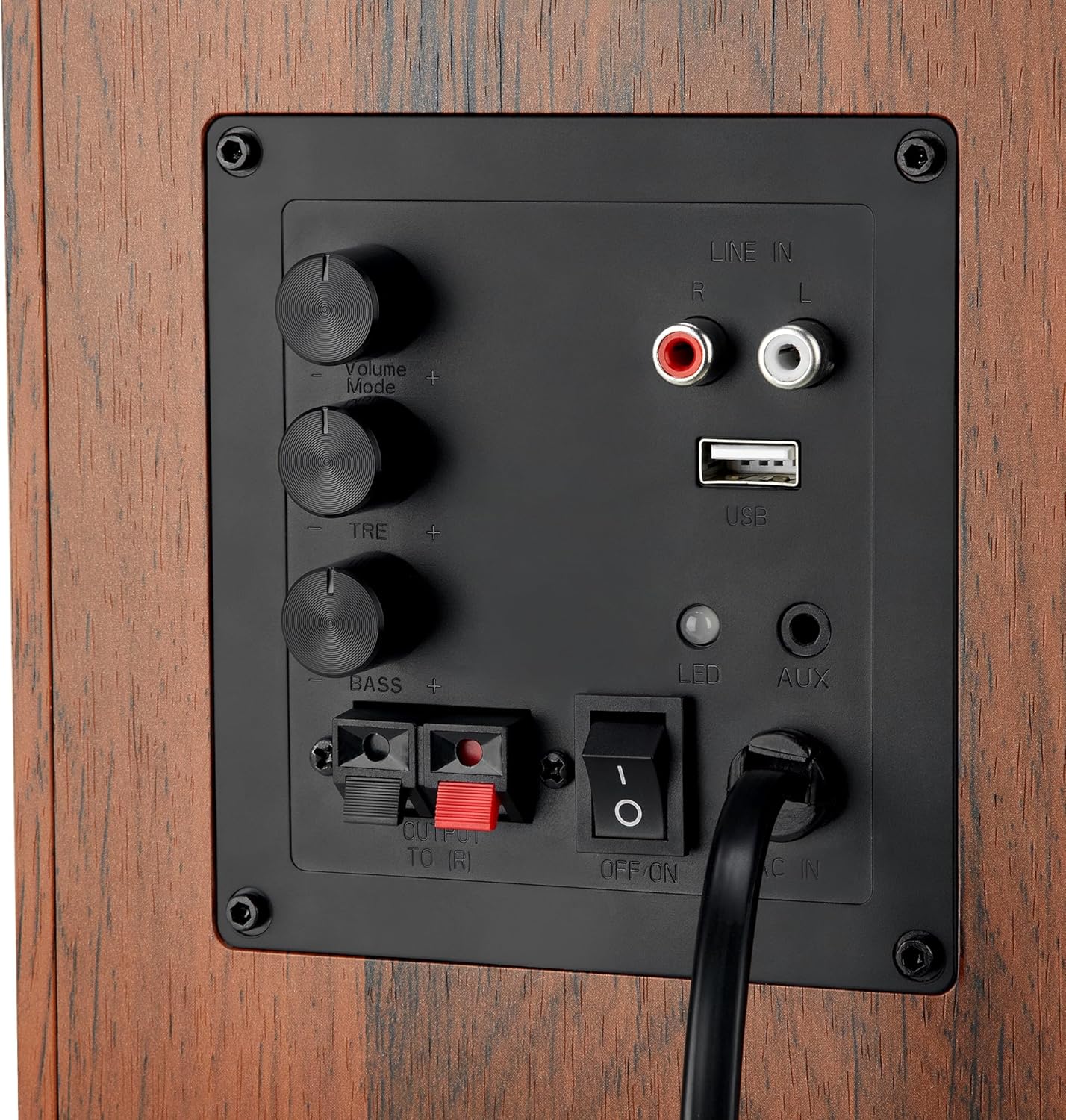 Bookshelf Speakers with Deep Bass, 80W Peak Output HiFi Gaming Computer Speakers, 4" Desktop Audio System for Home Entertainment, Turntable, Pair, Walnut