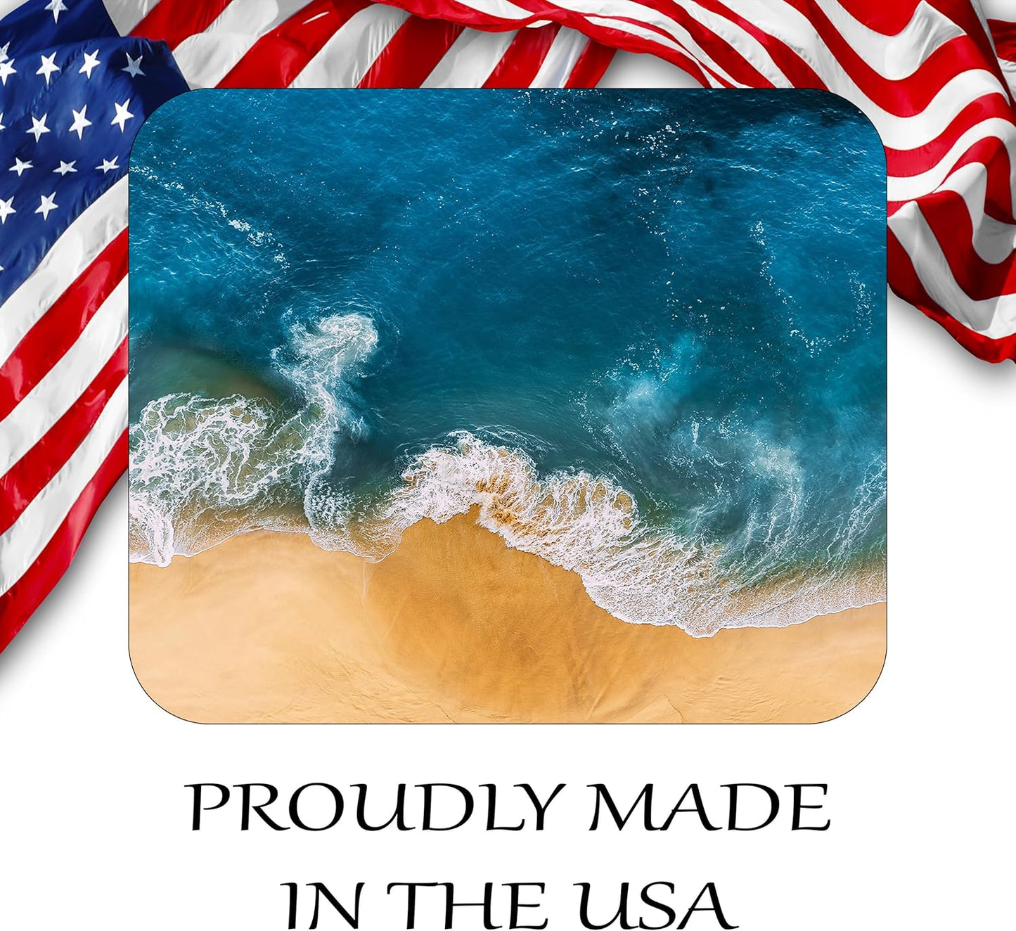 Coastal Shoreline Waves Sandy Beach Theme Mouse Pad Mat Mousepad for Desk Computer Laptop PC Gaming Home or Office Gift (Waves MP38)