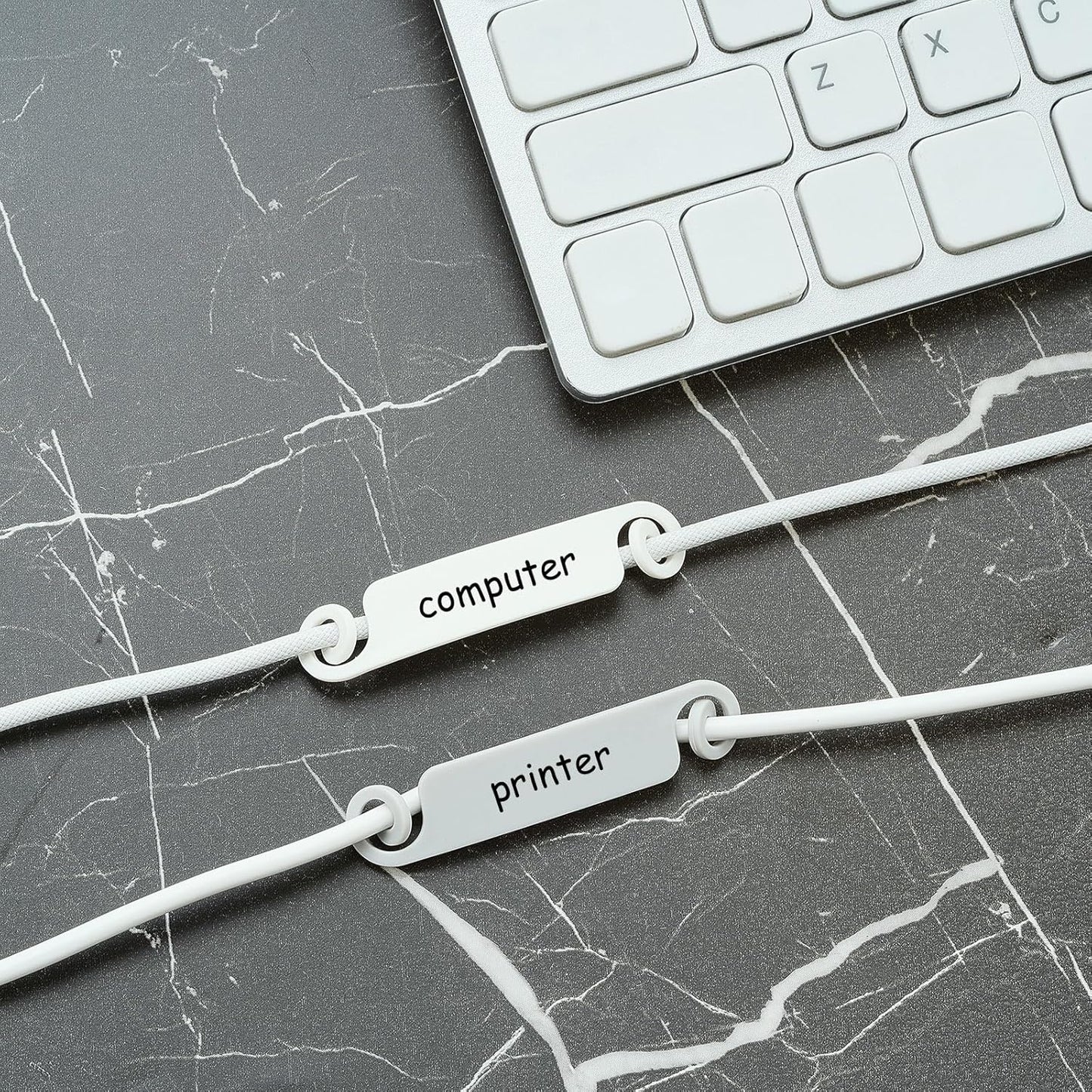 Honoson 50 Pieces Cable Tags Cable Management Labels Multicolor Labels Cord Identification Tags for USB Computer Phone Charger (Subtle Colors)