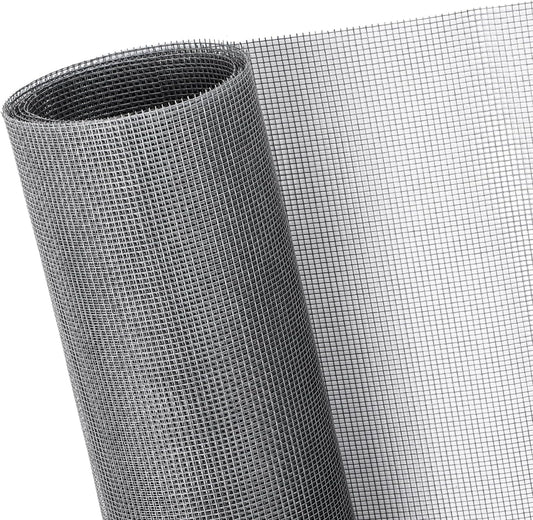 40"x118" Window Screen Mesh, Fiberglass Window Screen, Screen Door Mesh, Windows Screens and Screen Door Replacement, Patio Screen Mesh- Gray