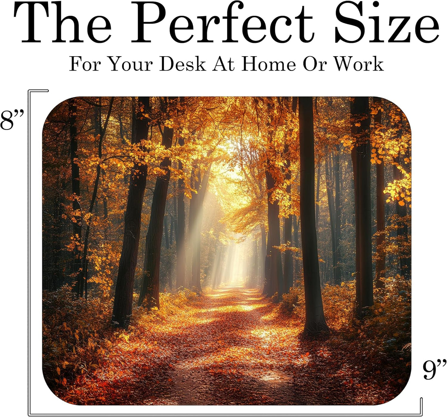 Fall Season Mouse Pad Mat Mousepad for Desk Computer Laptop PC Gaming Home or Office Gift (Fall Path MP84)