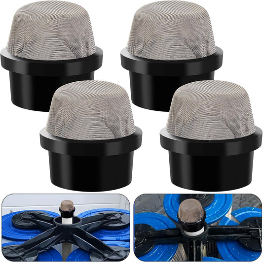 DECOHS 4 Pcs 190106Z Air Bleeder Screen Cap- Stainless Steel Screen Filter Cap Replacement Parts- Air Valve Strainer Cap for Most Pools Filters