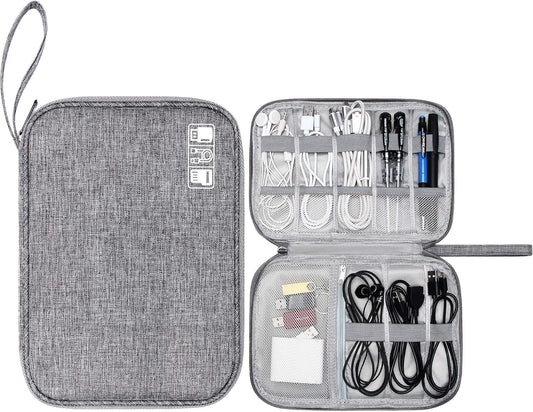 CILLA Travel Cord Organizer Case, Portable Waterproof Storage Bag for Charger, Cord, USB, Power Bank, Earphone, SD Card, Travel Essentials