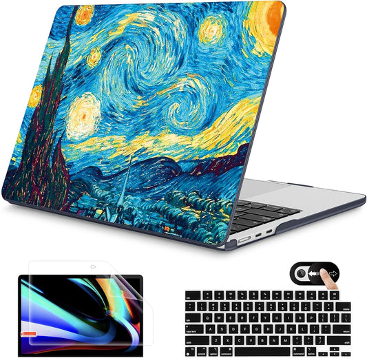 Mektron for 2025 M4 MacBook Air 13.6 Inch A3240 Case Fits 2023 A2681 M2 2024 A3113 M3 Chip with Liquid Retina Display, Printed Plastic Hard Shell Cover for MacBook Air 13.6", Abstract Starry Sky