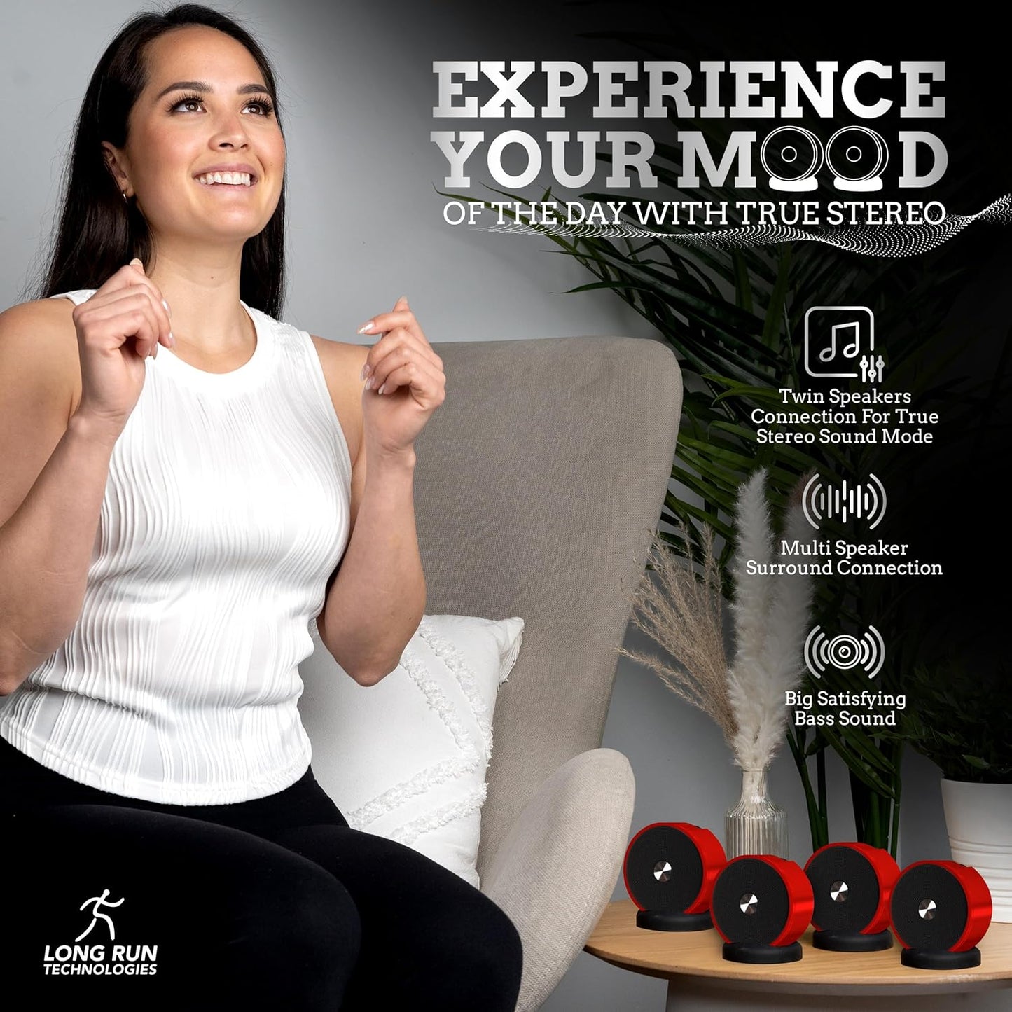 Bluetooth Speaker Pair - TF SD Card 3.5 mm Audio Cable - Dual Pairing Bluetooth Speakers - Bluetooth Multiple Wireless Speakers - Mothers Day Gift For Mothers - Bluetooth Speaker Multiple Pairing Red