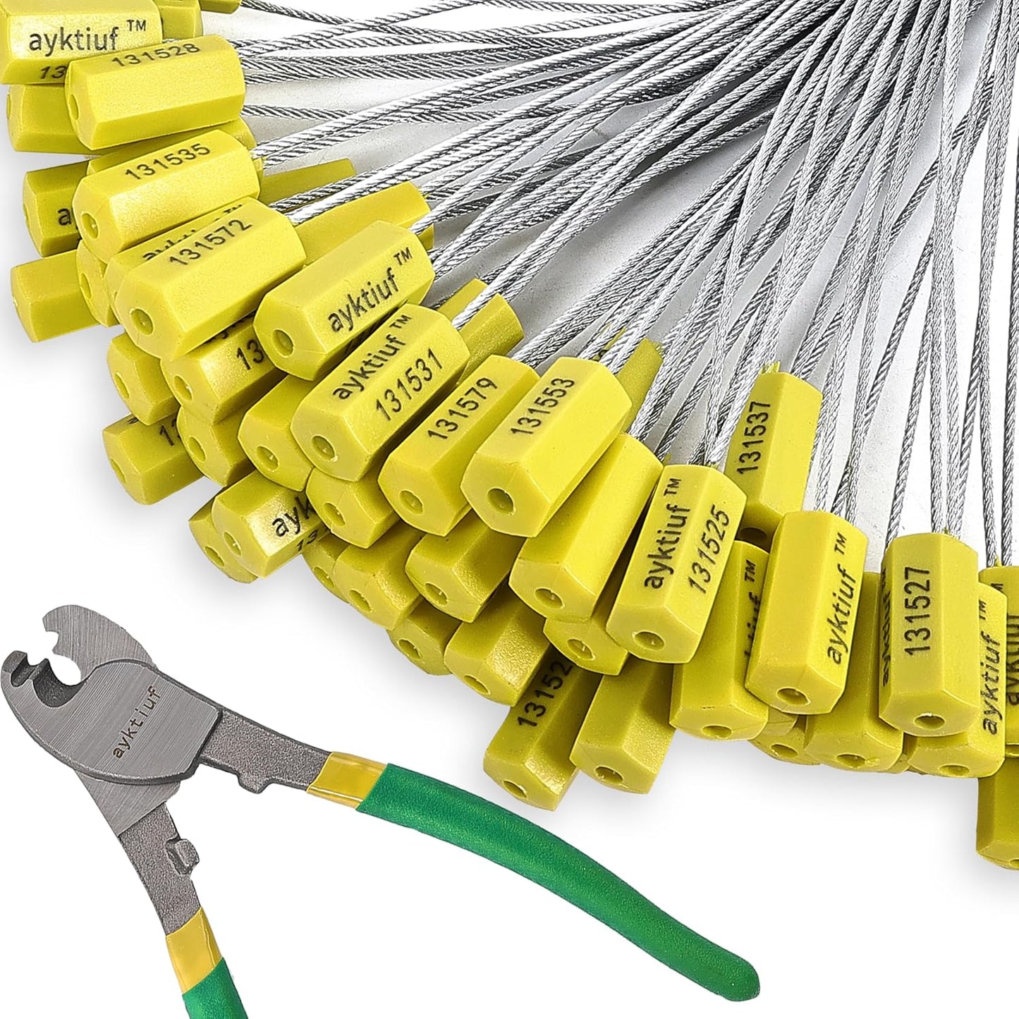 240 Pieces Security Cable Seals, Metal Number Security Tags for Truck, Trailers, Cargo, Containers, Vans, Oil Tank, Milk Vehicle (Yellow, 240 Pack)