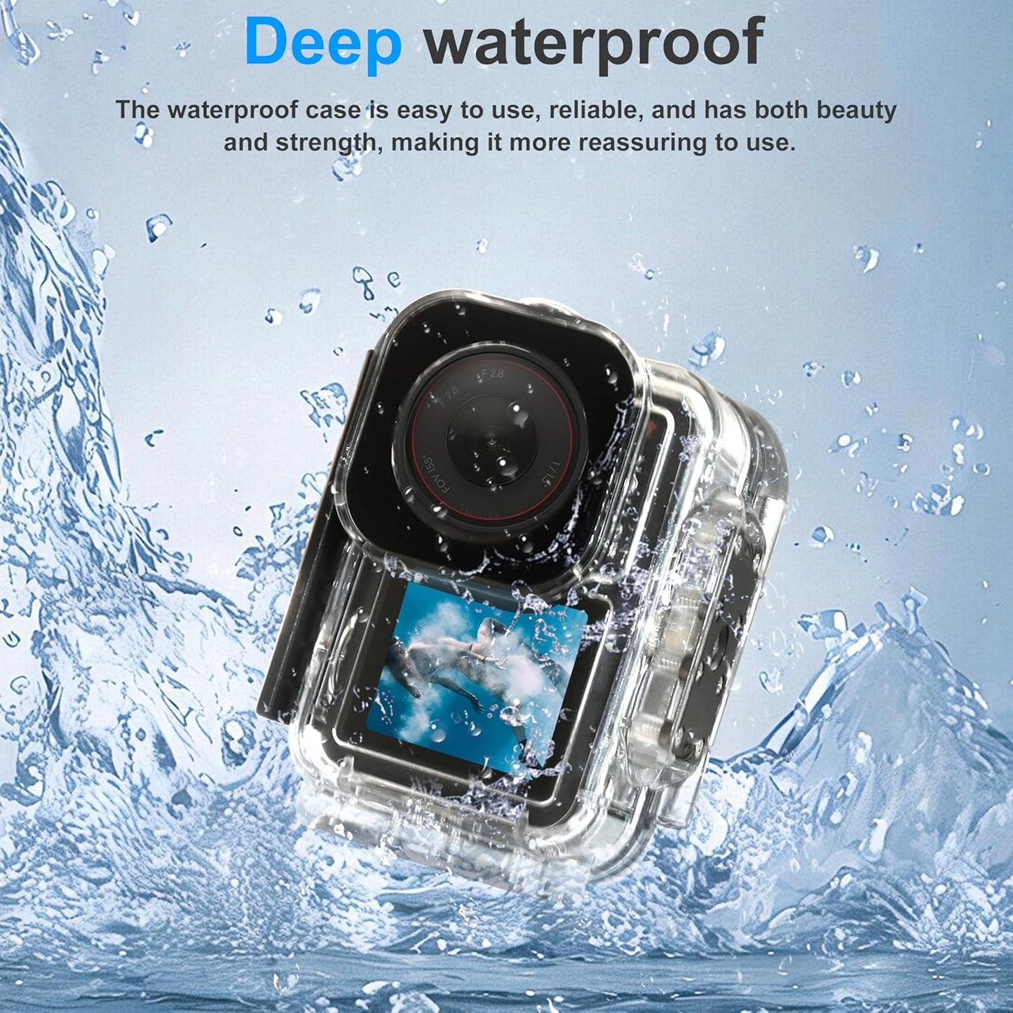 FitStill 196FT/60M Underwater Waterproof Case with Magnetic Quick Release Interface Compatible with DJI Osmo Action 5 Pro Action 4 Action 3,Protective Cover Invisible Diving Action Shell Accessory Kit