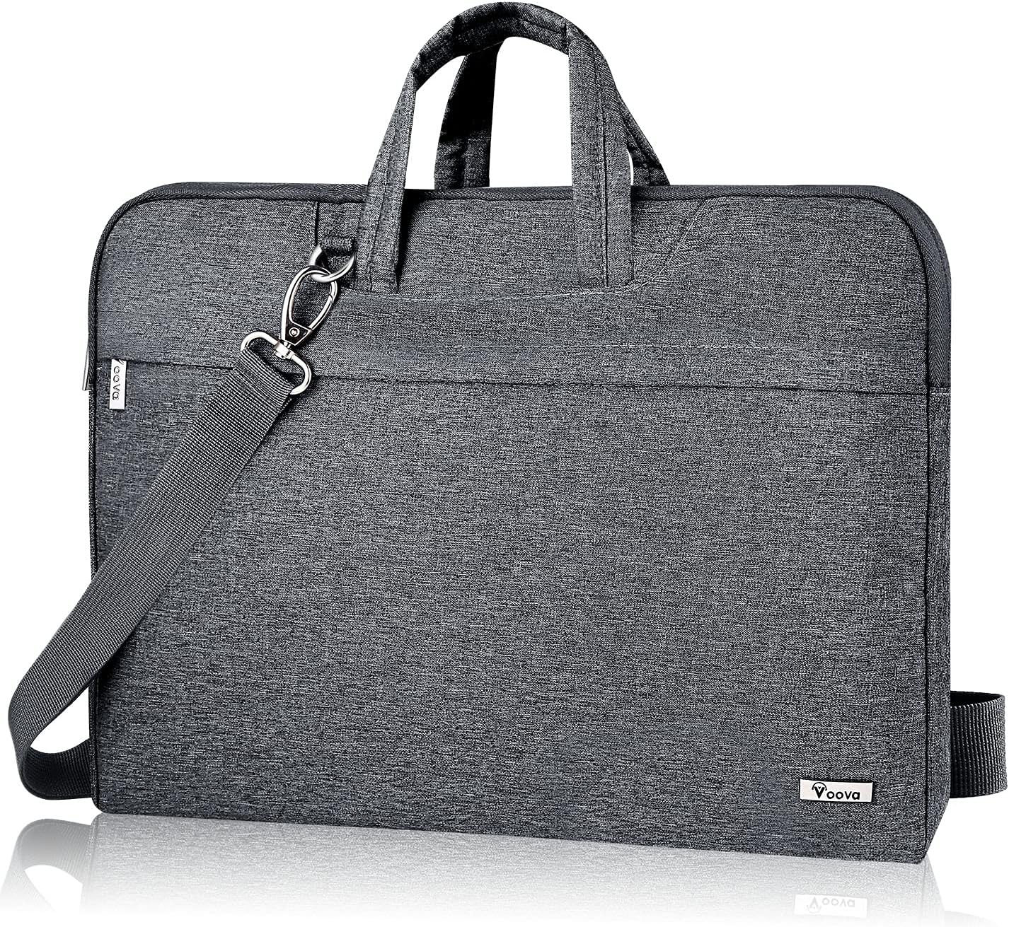Voova Laptop Bag 13 14 Inch, Waterproof Computer Sleeve Carrying Case with Shoulder Straps & Handle Compatible with Macbook Air 13 M2/M3/M4, MacBook Pro 13/14, HP Dell Lenovo Chromebook 14, Grey