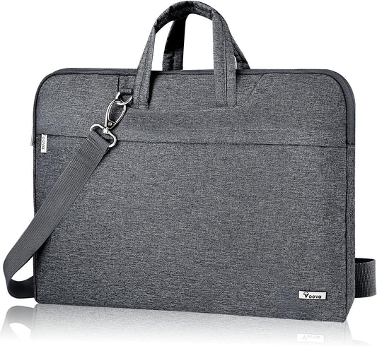 Voova Laptop Bag 13 14 Inch, Waterproof Computer Sleeve Carrying Case with Shoulder Straps & Handle Compatible with Macbook Air 13 M2/M3/M4, MacBook Pro 13/14, HP Dell Lenovo Chromebook 14, Grey