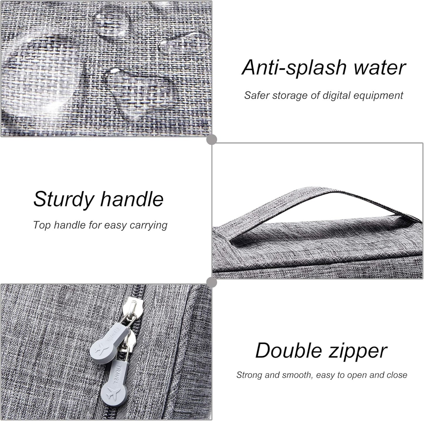 Electronics Organizer Travel Universal Cable Organizer Bag Waterproof Electronics Accessories Storage Cases for Cable, Charger, Phone, USB, SD Card, Hard Drives, Power Bank, Cords