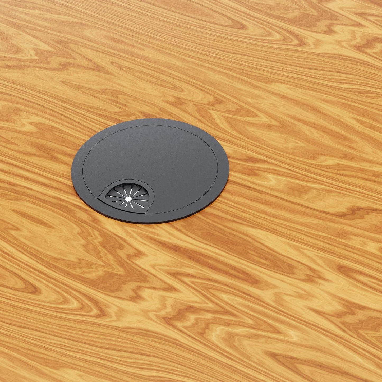 Desk Grommet 2 Inch 50mm, Zinc Alloy Computer Desk Wire Hole Cover, Office Desktop Cord Cable Hole Metal Ring, Black