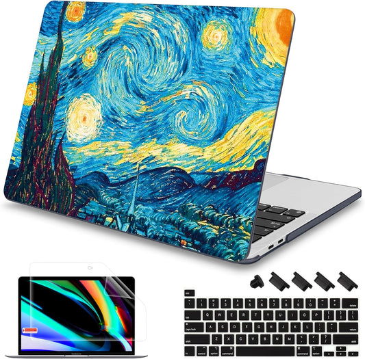 Mektron for MacBook Pro 16 inch Case A2141, 2020 2019 Pro 16-inch Touch Bar & Touch ID Starry Sky Matte Hard Shell Cover Keyboard Skin Screen Protector