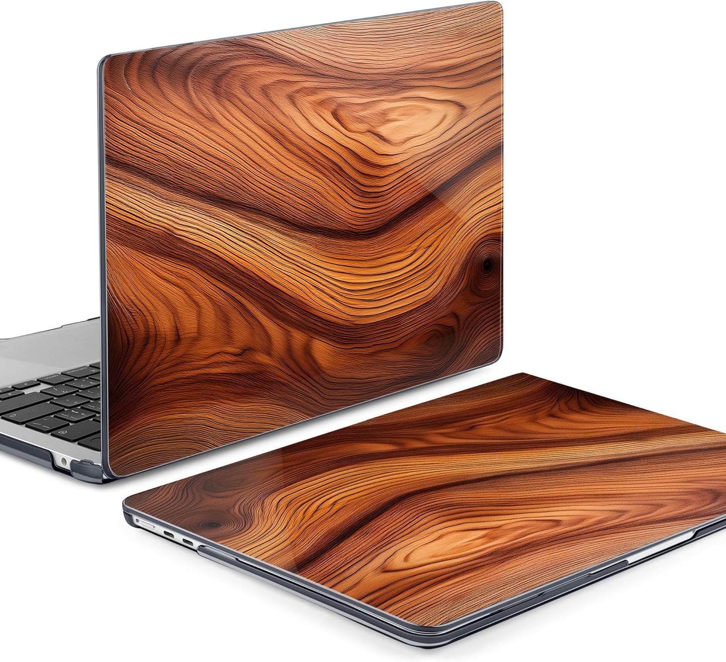 MEEgoodo Case for M4/M3/M2 MacBook Air 13.6 inch Case 2025 2024 2022, Fit Model A3240/A3113/A2681, Laptop Hard Shell with Keyboard Cover Compatible with MacBook Air 13 inch, Tree Rings