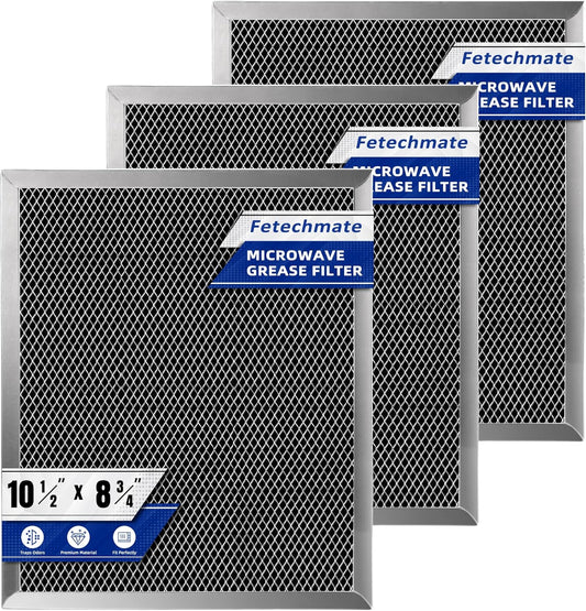97007696 Charcoal Filter Replacement for Range Hood 41F Grease Filter 6105c 8-3/4" x 10-1/2" Aluminum Mesh Charcoal Carbon Filter Compatible with Most Brand Stove Vents -3 PACKS by Fetechmate