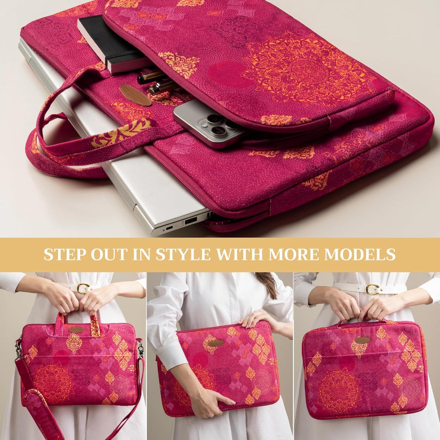 Maison d'Hermine Laptop bag with front pocket Stain and water repellent Cotton canvas