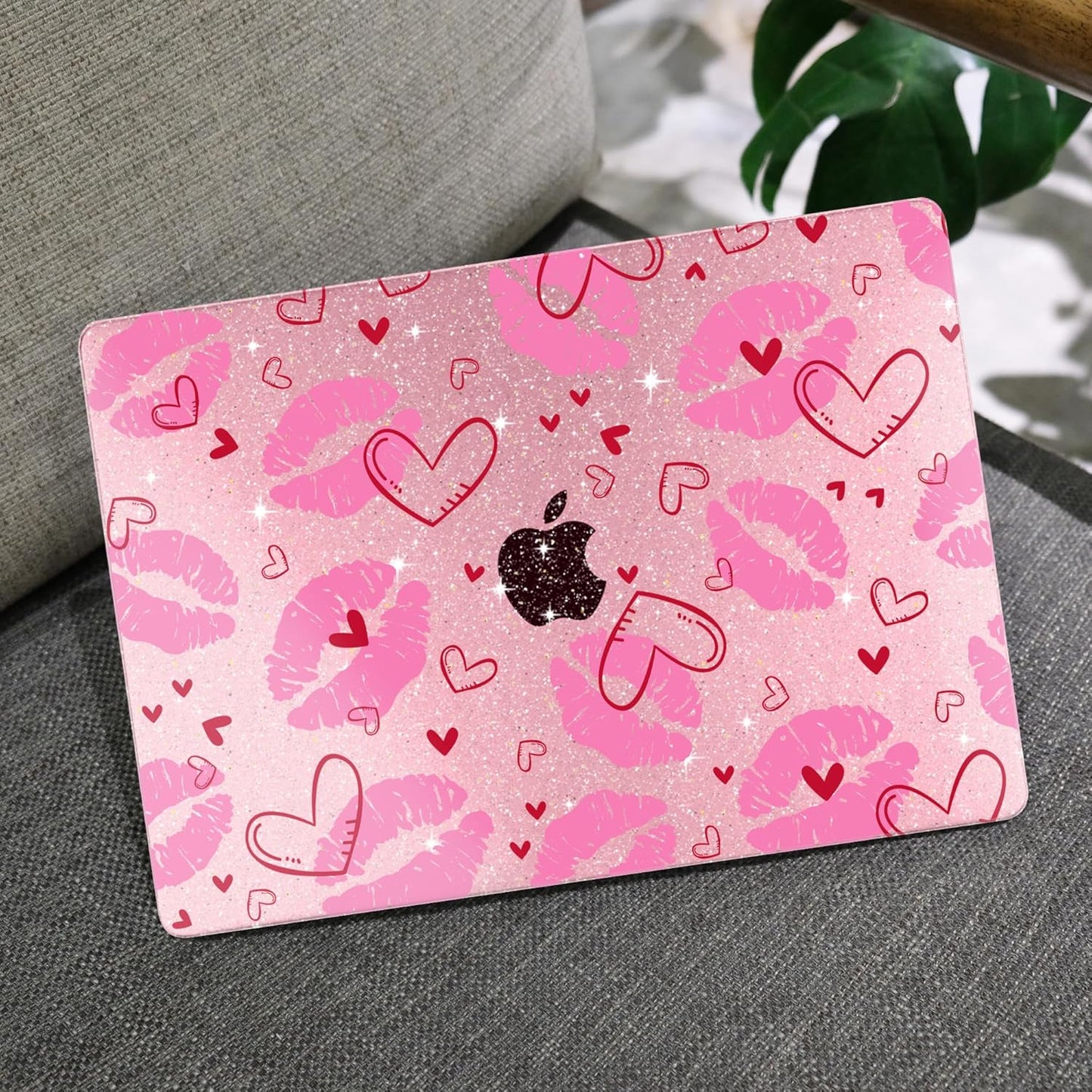 MEEgoodo for M4/M3/M2 MacBook Air 15.3 inch Case 2025 2024 2023, Case Fit Model (A3241/A3114/A2941) for MacBook Air 15 inch, Laptop Hard Shell with Keyboard Cover, Cute Kiss & Love