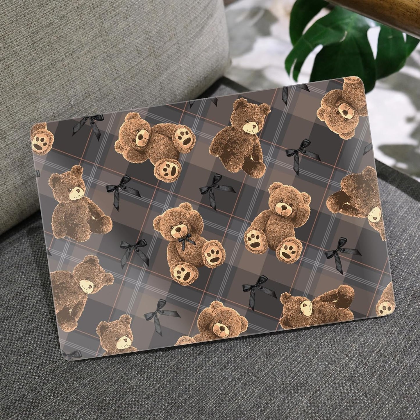 MEEgoodo for MacBook Air 13.3 inch Case 2021 2020 2019 2018 A2337 M1 A2179 A1932, Laptop Shell for MacBook Air M1 with Keyboard Webcam Cover & Trackpad Film & Type C Adapter,Cute Little Bear