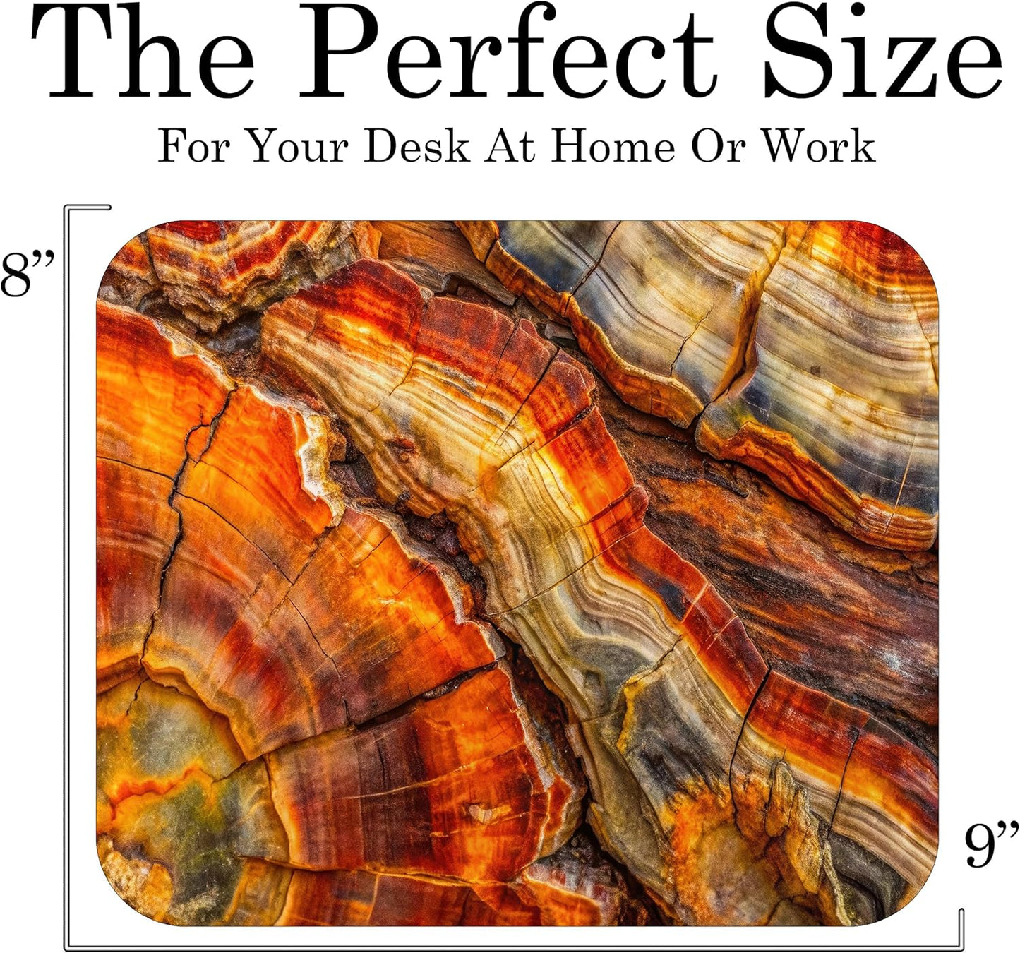 Decorative Colorful Mouse Pad Mat Mousepad for Desk Computer Laptop PC Gaming Home or Office Gift (Petrified Wood MP40)