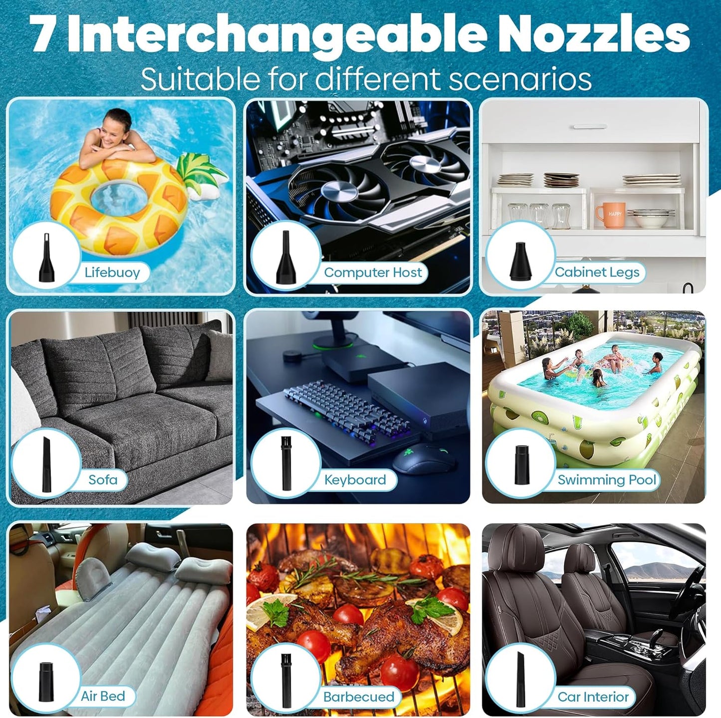 Compressed Air Duster 150000 RPM - Computer Keyboard Cleaner - Jet Dry Mini Air Blower Gun for Car Drying - Electric Canned Air Duster for Computers - Portable Car Dryer Air Blower Fan