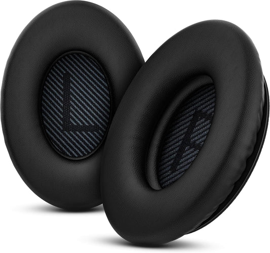 Earpads Replacements for Bose QuietComfort 35, QuietComfort 45, QC 35, QC 45 Over Ear Headphones, Protein Leather, Noise Isolation Fit, Black