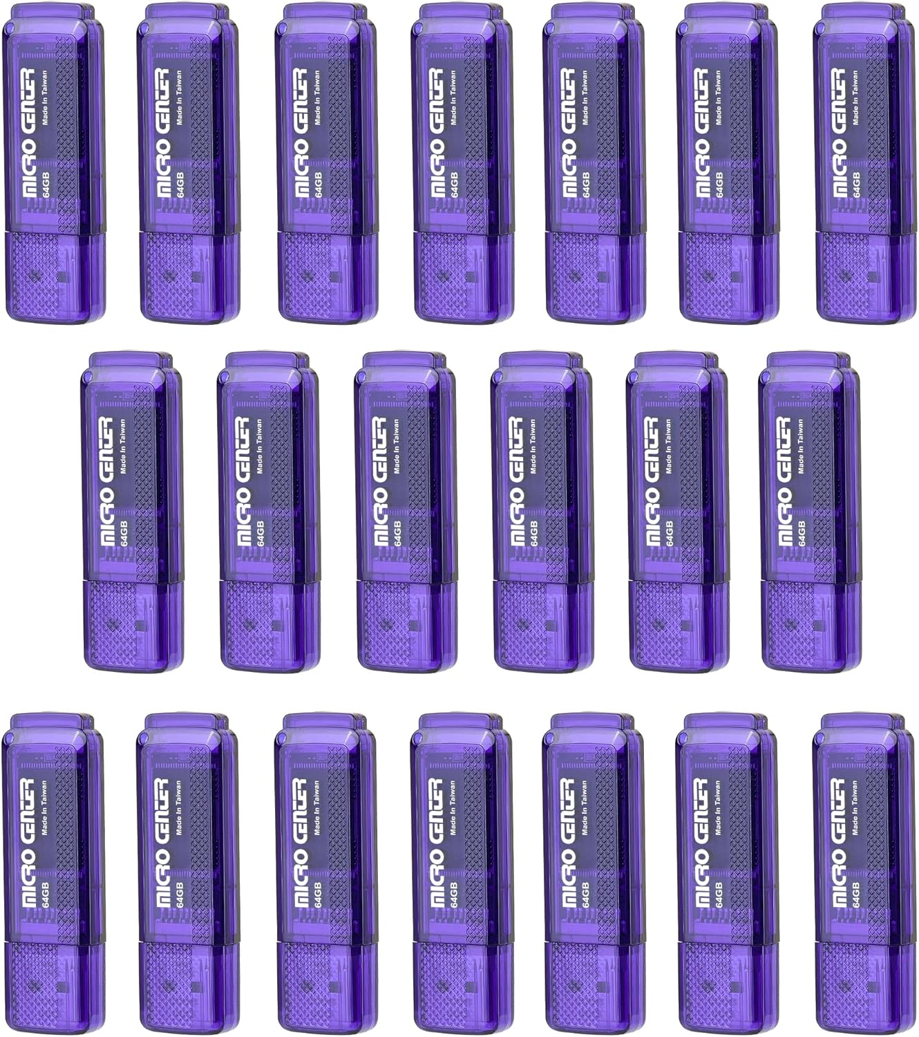 INLAND Micro Center Super Speed 20 Pack 64GB USB 3.0 Flash Drive Memory Stick Thumb Drive Data Storage Jump Drive Bulk, Much Faster Than USB2.0 Flash Drive, Blue