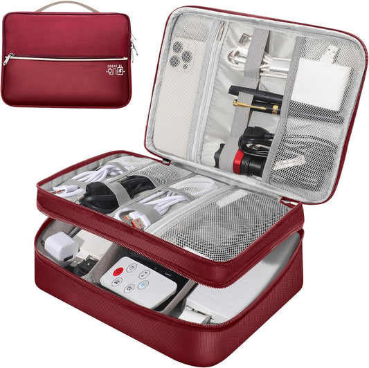 Electronic Organizer Travel Case, Travel Cord Organizer Case Portable Waterproof Cable Organizer Bag for Charger, Cord, USB, Power Bank, Earphone