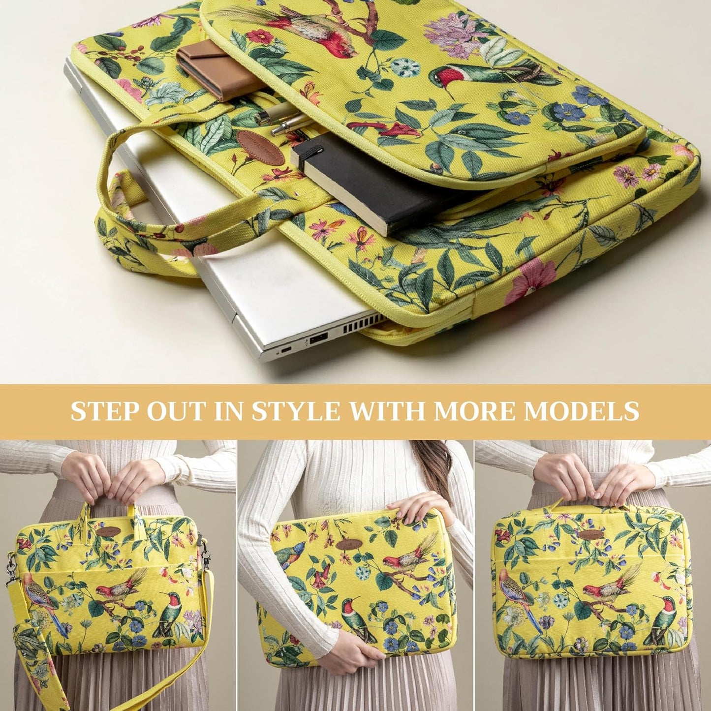 Maison d'Hermine Laptop bag with front pocket Stain and water repellent Cotton canvas