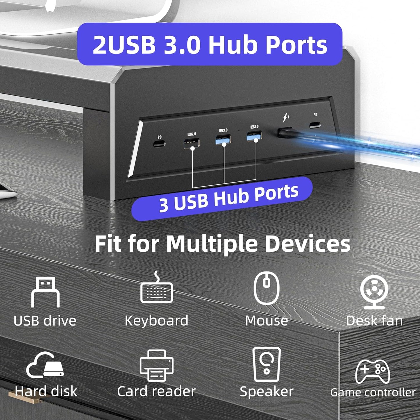 Computer monitor stand (Wireless Charging, Two-layer 700mm)