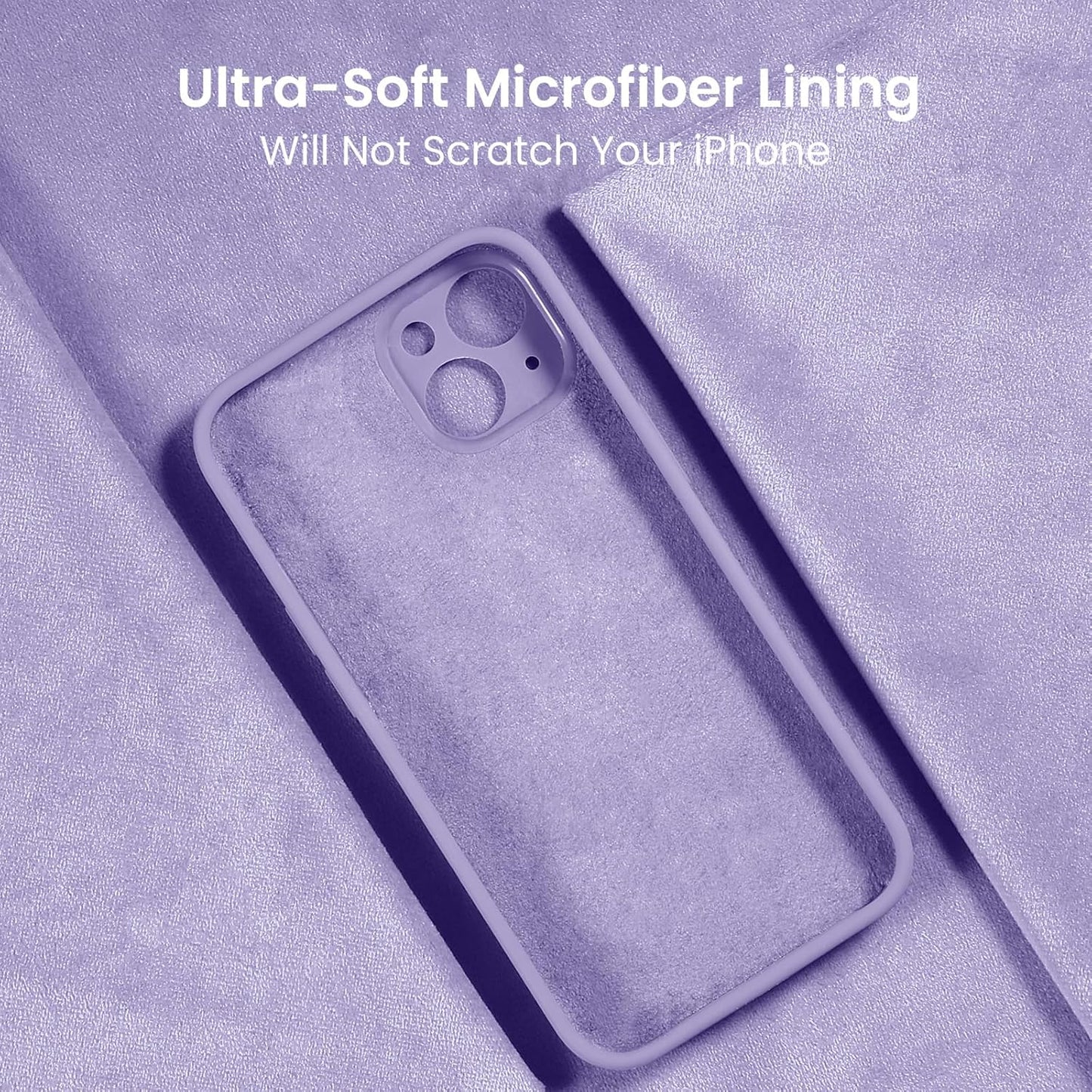 FireNova Designed for iPhone 15 Case, Silicone Upgraded [Camera Protection] Phone Case with [2 Screen Protectors], Soft Anti-Scratch Microfiber Lining Inside, 6.1 inch, Clove Purple