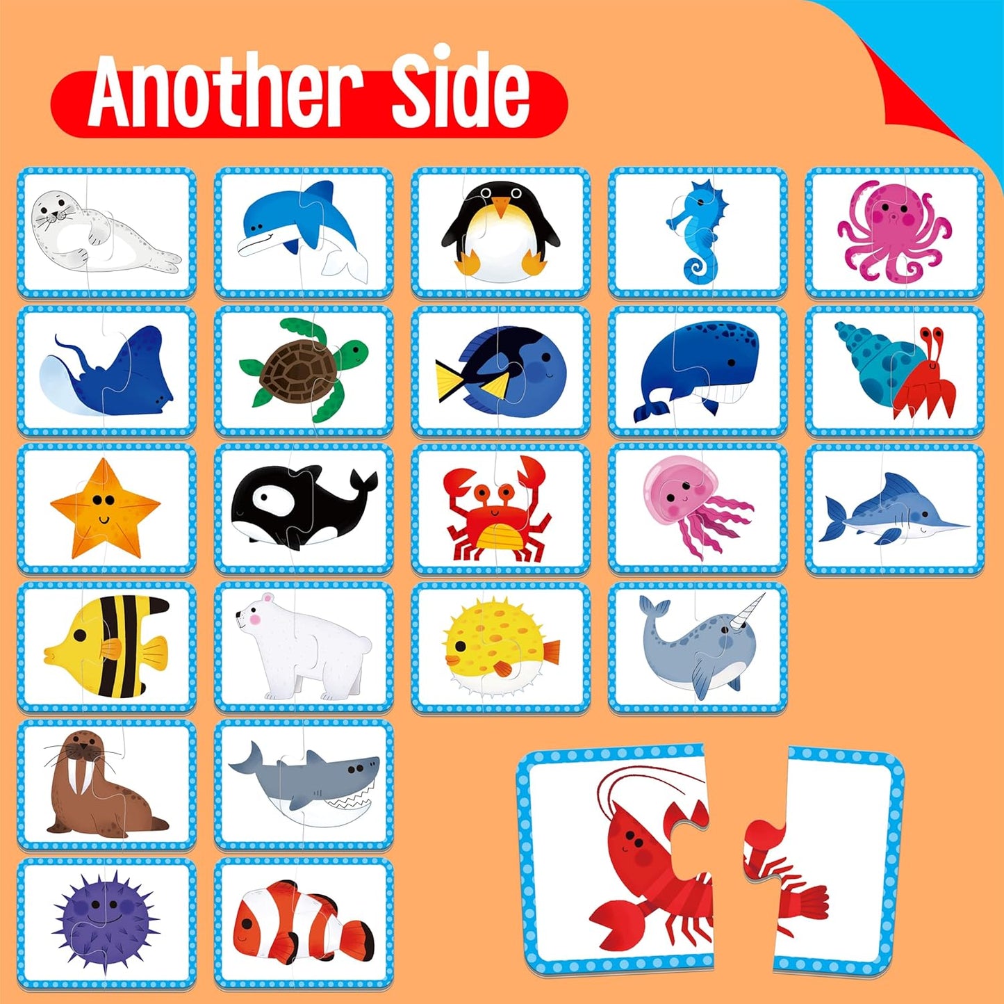 48 Animal Memory Matching Puzzles with Error-Correction, Self-Correcting Puzzle Match Game Educational Learning Activities for Toddlers Kindergarten, Animal-Themed Learning Games Toys for 3 Years Old