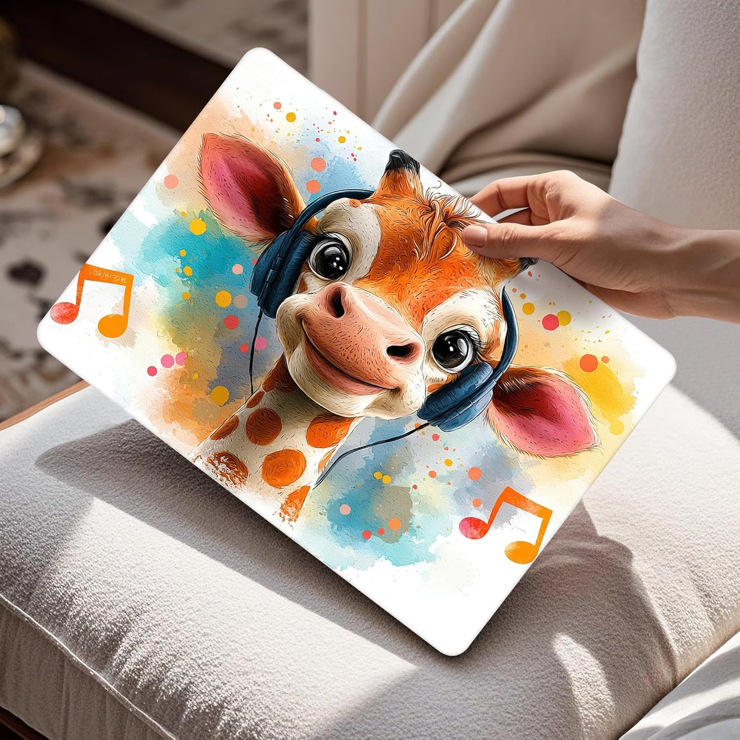 Mektron Compatible with M4 MacBook Air 15 inch Case 2025 A3241 2024 2023 M3 A3114 A2941 M2 Liquid Retina Display Touch ID, Plastic Hard Case & Keyboard Skin & Screen Protector - Cute Giraffe