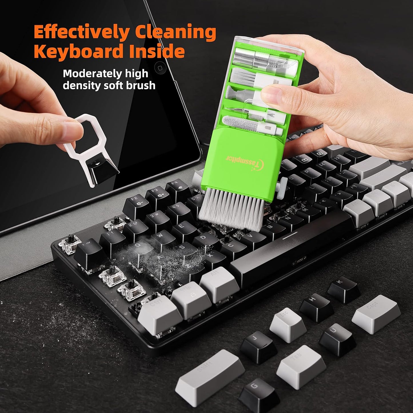 Laptop Screen Keyboard Cleaner Kit, All in 1 Electronics Cleaning Tool for MacBook iPad iPhone Pro Cell Phone, Brush Tool for Tablet, Computer, PC Monitor,TV Camera Lens with Patent, Green