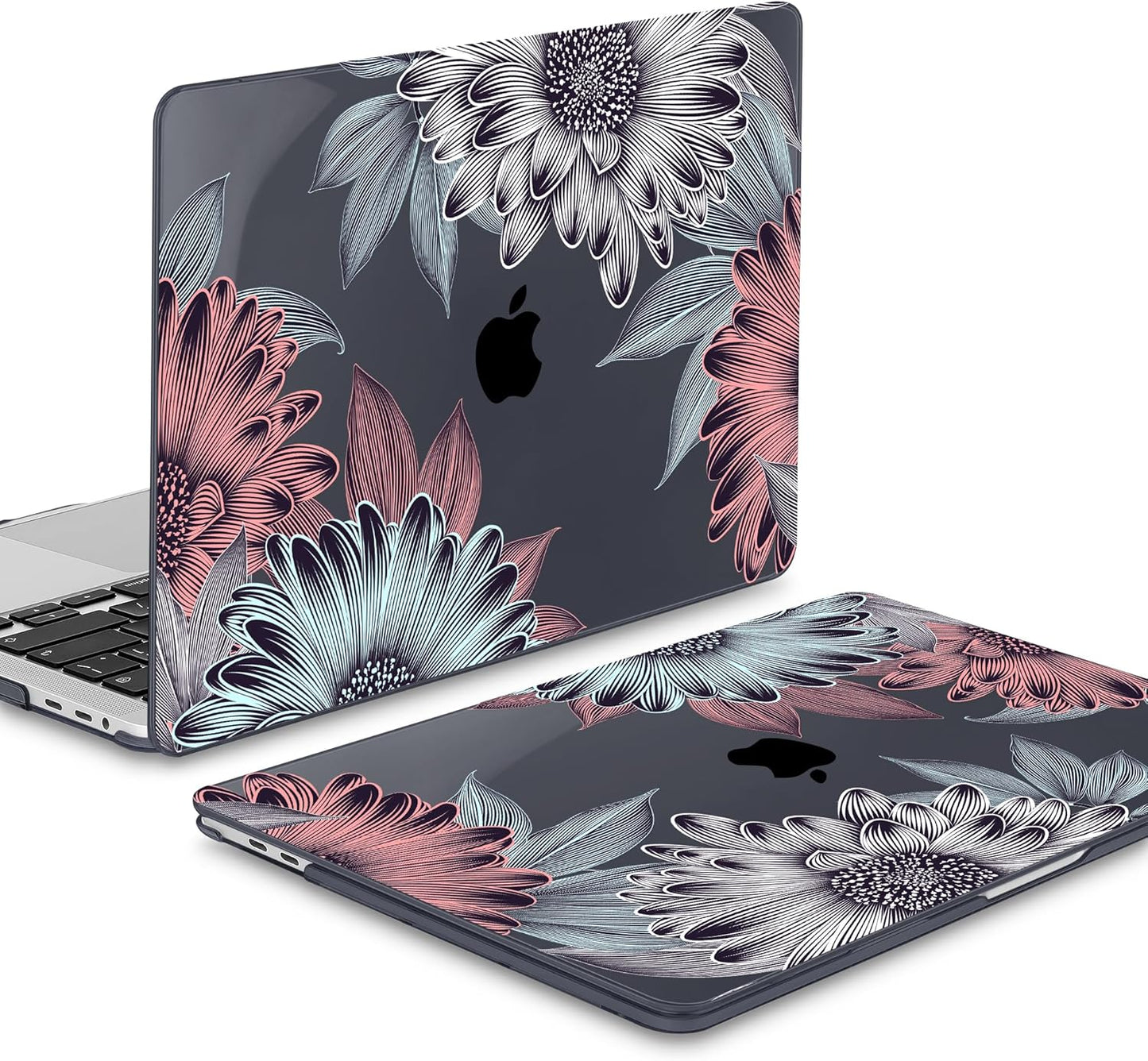 Mektron for MacBook Pro 16 inch A2141 Case 2020 2019 Release with Retina Display & Touch Bar & Touch ID, Blooming Chrysanthemums Plastic Hard Shell Cover Keyboard Skin Screen Protector Dust Plug