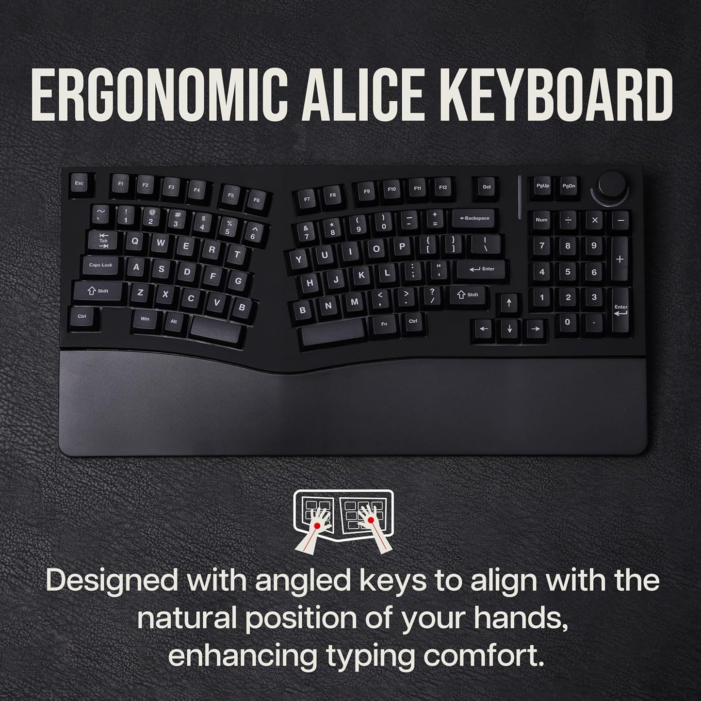 Feker Alice98 Ergonomic 98 Keys Custom Mechanical Keyboard, VIA Programmable, USB-C Wired Gaming Keyboard, Hot Swappable, 5 Layer Paddings, Control Knob, NKRO, RGB for Win/Mac (Black)