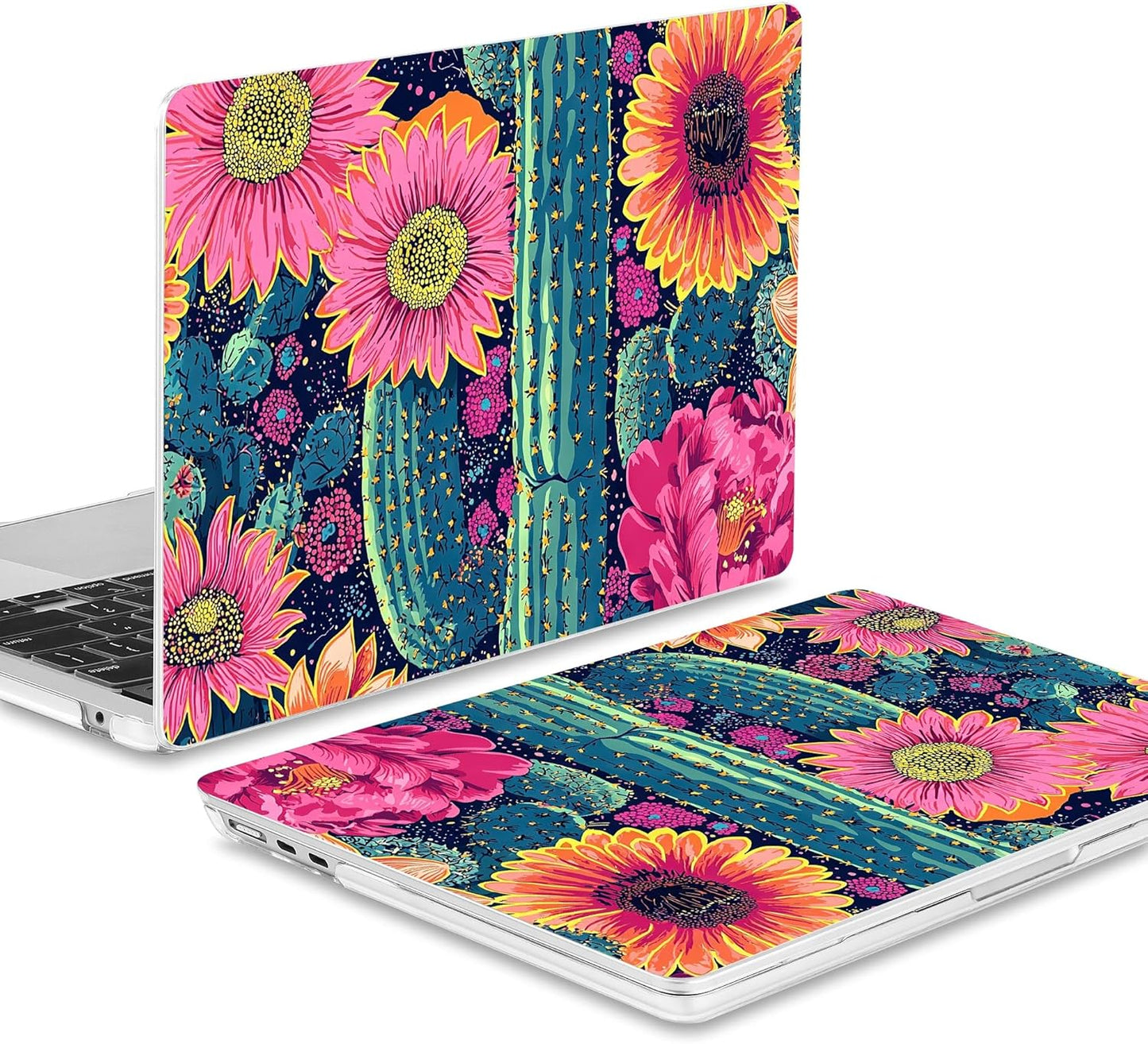 May Chen for MacBook Air 13.6 Inch Case 2025/2024/2023/2022 Release (Model A2681 A3113 A3240, M2 M3 M4 Chip) – Hard Shell Laptop Cover with Keyboard Cover & Screen Protector，Sunflowers Cactus