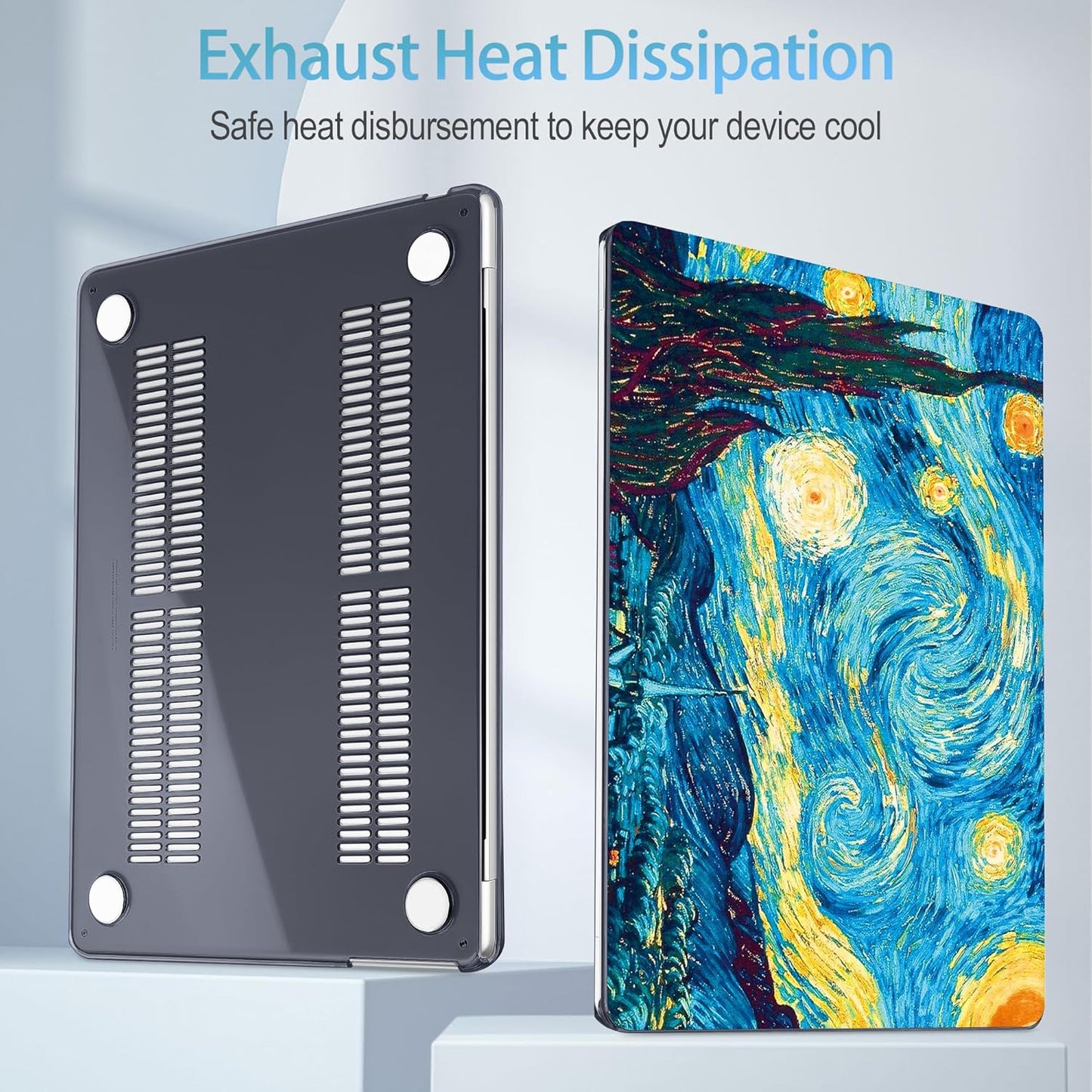 Mektron for 2025 M4 MacBook Air 13.6 Inch A3240 Case Fits 2023 A2681 M2 2024 A3113 M3 Chip with Liquid Retina Display, Printed Plastic Hard Shell Cover for MacBook Air 13.6", Abstract Starry Sky