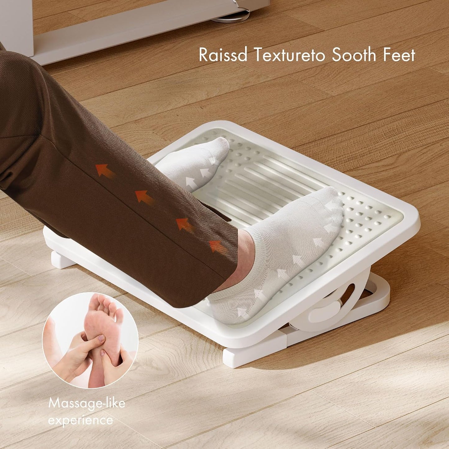 EUREKA ERGONOMIC Tilt Adjustable Footrest, Foot Rest for Under Desk at Work with Massage Surface, Office Foot Rest Under Desk with 20 Degree Tilt No Locking, Metal Frame