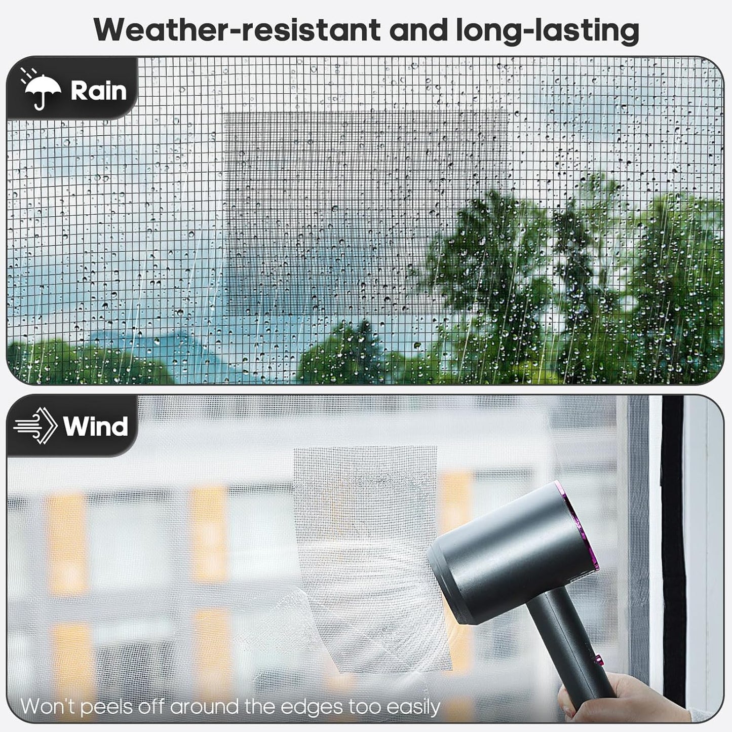 5" x 7" Grey/Black Screen Repair Kit, 6 PCS Window Screen Patch Repair Tape for Mesh Window Door, Strong Adhesive Fiberglass Mesh Patch Tape