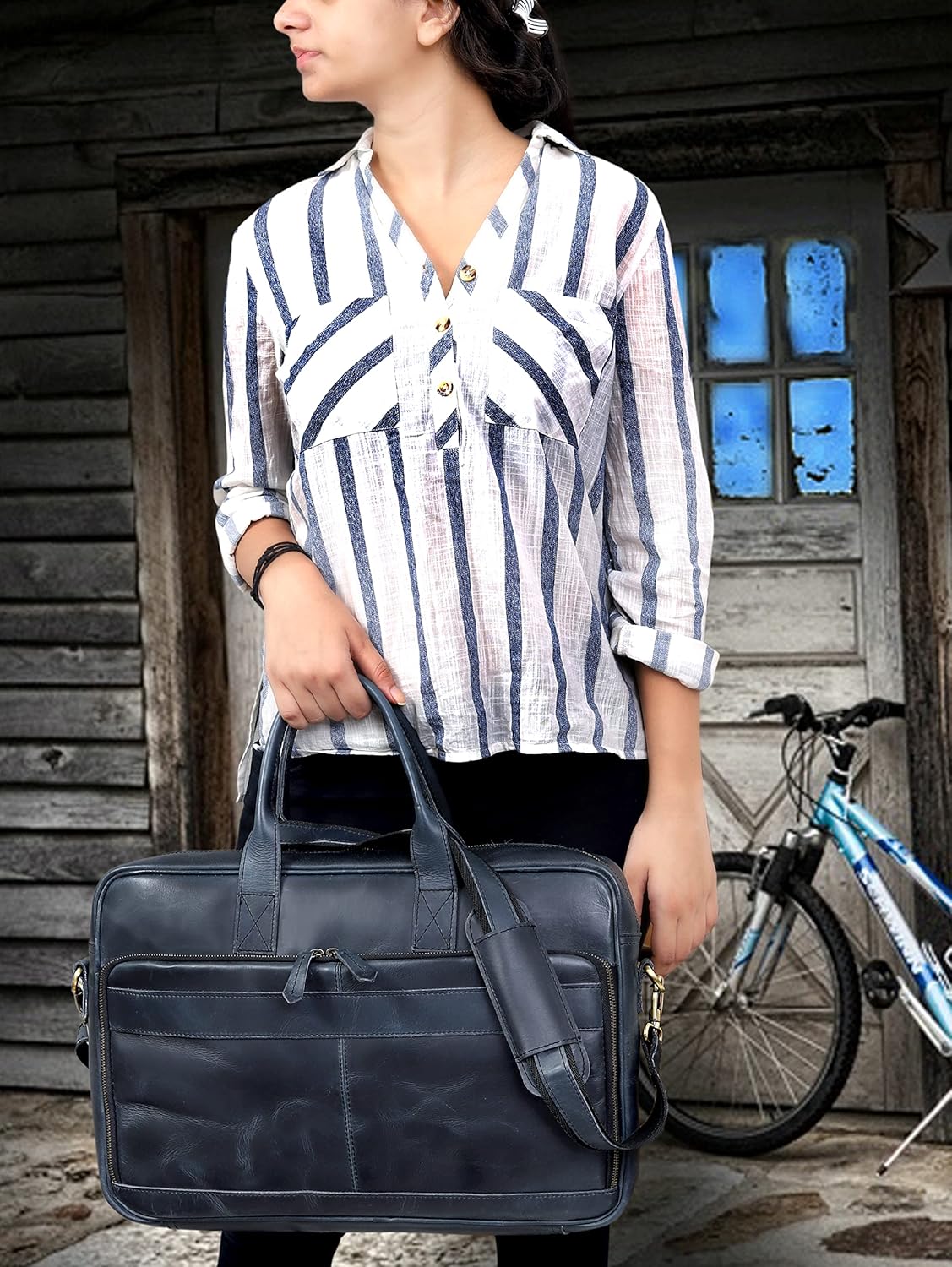 VC VINTAGE COUTURE Leather briefcase bag for men Leather Laptop Bags For Men and Women Travel Messenger Bag