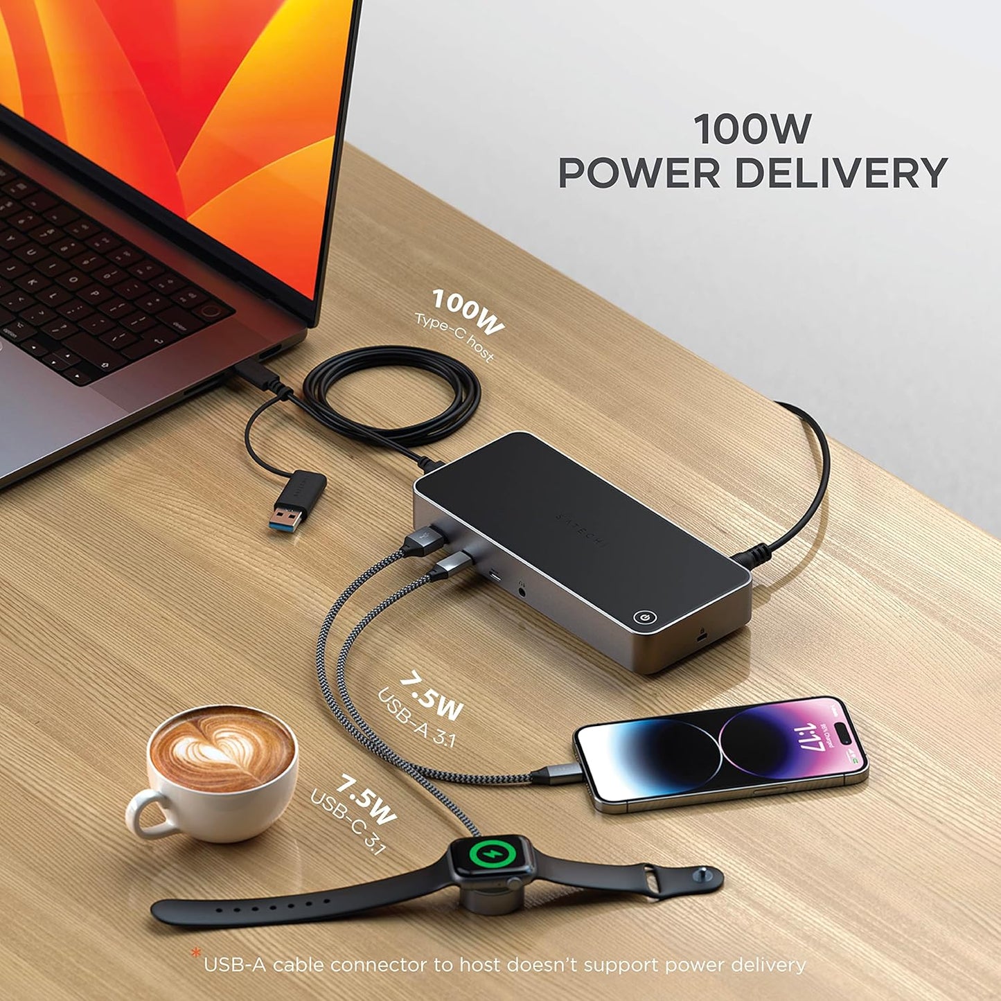 Satechi 13 in 1 Triple 4K USB C Docking Station, 100W Charging, 2 DP, 3 HDMI, 2 USB C, 3 USB-A, Gigabit Ethernet, and Audio Jack for Mac/Windows, MacBook Air/Pro M4/M3/M2/M1, DisplayLink Required