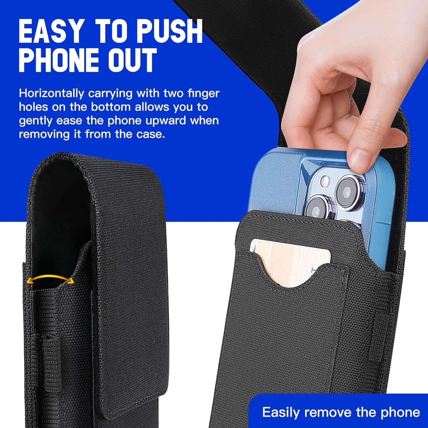 BECPLT for Galaxy S25+ S24+ S23+ S22+ 5G Note 20 Ultra 5G Nylon Cell Phone Pouch Holster Case with Belt Clip Cover for iPhone Air 17 Pro Max 16/15/14/13/12/11 Pro Max Galaxy S25 Ultra