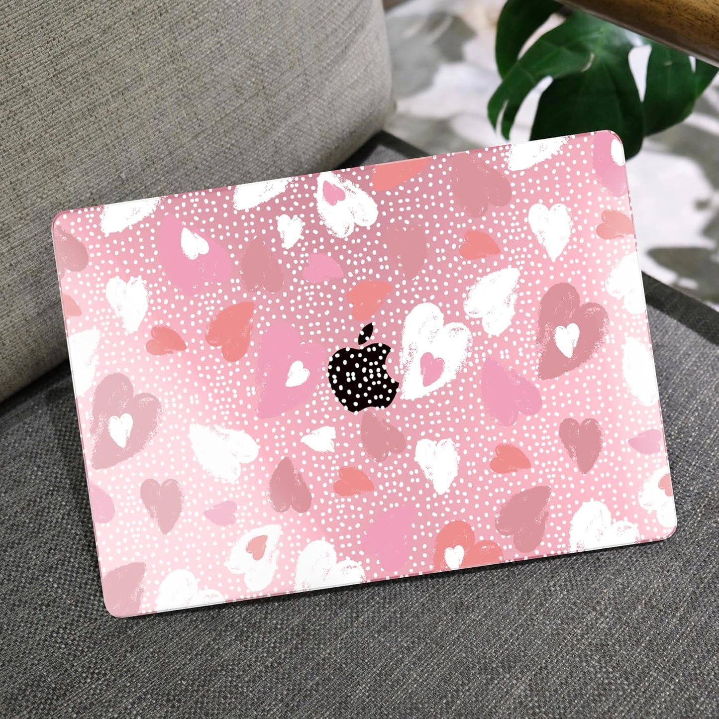 MEEgoodo Case for MacBook Pro 13 inch Case 2022 2021 2020 New A2338 M2/M1 A2251 A2289, Laptop Hard Shell with Keyboard & Camera Cover Compatible with 13 inch MacBook Pro, Pink Hearts & Dots